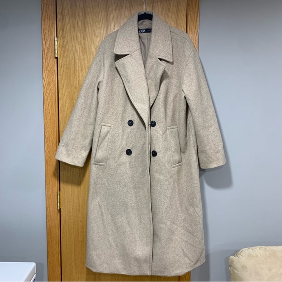 Zara Women's Oversized Coat in Tan - Size Small - Picture 2 of 5